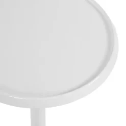 Kirklands Home Round Metal Layla Accent Table White New