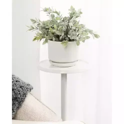 Kirklands Home Round Metal Layla Accent Table White New