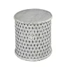 Kirklands Home Round White Wood Lattice Accent Table Best