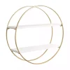 Kirklands Home Round White Wood Sequoia Wall Shelf Outlet