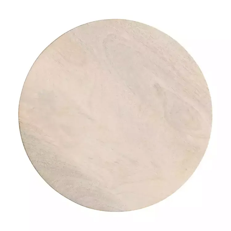 Kirklands Home Round washed Wood Dani Accent Table White Clearance