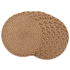 Kirklands Home Round Woven Lattice Placemats, Set of 6 Brown Clearance