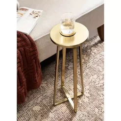 Kirklands Home Round Zia Metal Accent Table Gold Discount