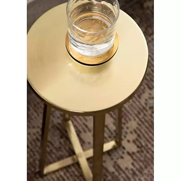 Kirklands Home Round Zia Metal Accent Table Gold Discount