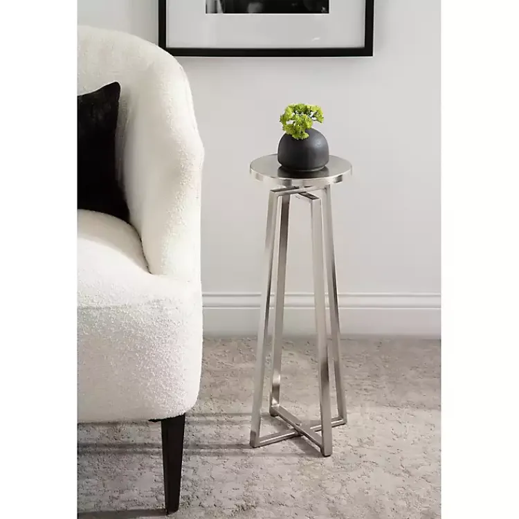 Kirklands Home Round Zia Metal Accent Table Silver Hot