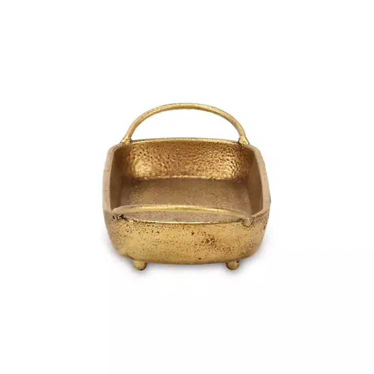 Decorative Trays>Kirklands Home Rounded Rectangle Cast Iron Dish Gold