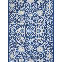 Kirklands Home Royal Blue Floral Motif Area Rug, 5x7 Outlet