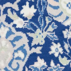 Kirklands Home Royal Blue Floral Motif Area Rug, 5x7 Outlet