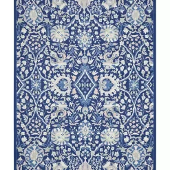 Kirklands Home Royal Blue Floral Motif Area Rug, 7x10 Best