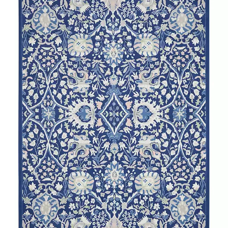 Kirklands Home Royal Blue Floral Motif Area Rug, 7x10 Best