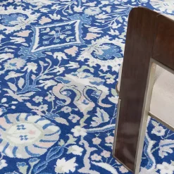 Kirklands Home Royal Blue Floral Motif Area Rug, 8x10 Clearance