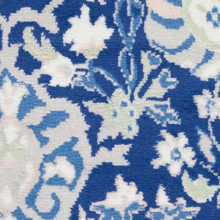 Kirklands Home Royal Floral Motif Runner Blue Discount