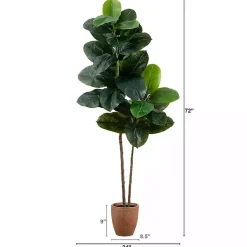 Trees & Topiaries>Kirklands Home Rubberwood Tree in Planter, 6 ft.