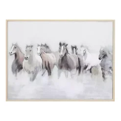Kirklands Home Running Horses Framed Canvas Art Print Outlet