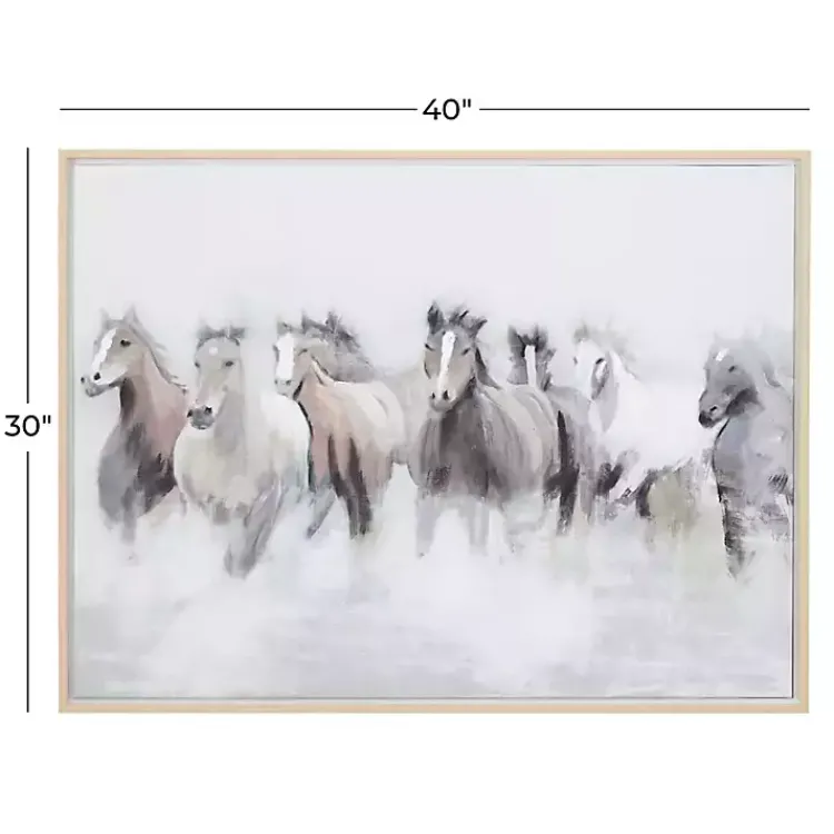 Kirklands Home Running Horses Framed Canvas Art Print Outlet