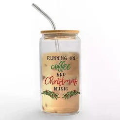 Christmas Dining & Entertaining>Kirklands Home Running on Coffee & Christmas Music Glass Tumbler