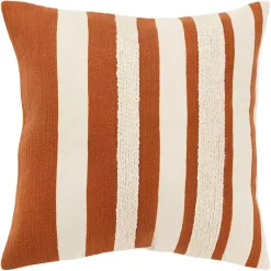 Pillows>Kirklands Home Rust and Ivory Ozzy Striped Pillow