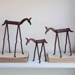Statues & Figurines>Kirklands Home Rust Forged Iron Horse Figurines, Set of 3 Brown