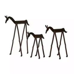 Statues & Figurines>Kirklands Home Rust Forged Iron Horse Figurines, Set of 3 Brown
