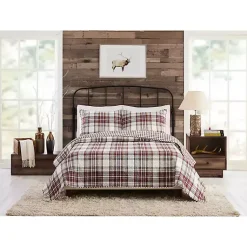 Kirklands Home Rust Plaid Camden Full/Queen 3-pc. Quilt Set Clearance