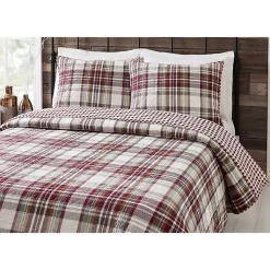 Kirklands Home Rust Plaid Camden Full/Queen 3-pc. Quilt Set Clearance