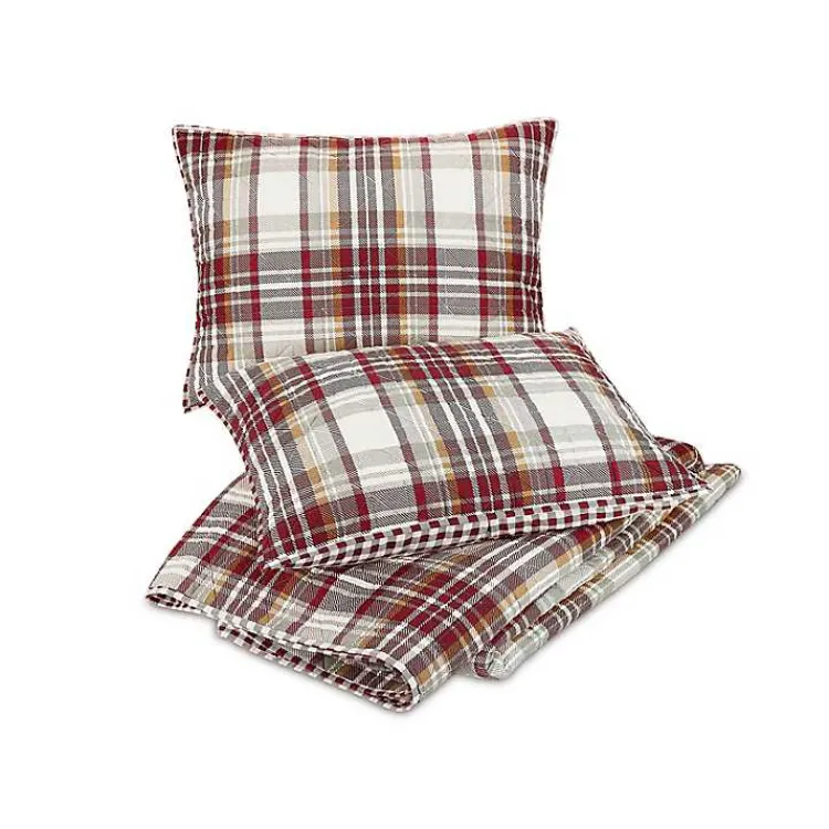 Kirklands Home Rust Plaid Camden King 3-pc. Quilt Set