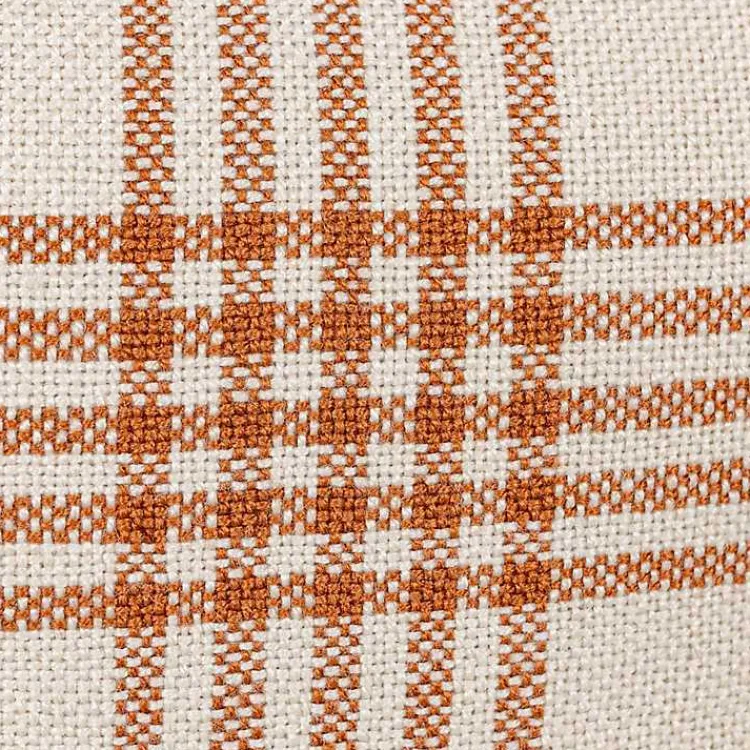 Kirklands Home Rust Plaid Tassel Indoor/Outdoor Pillow Outlet