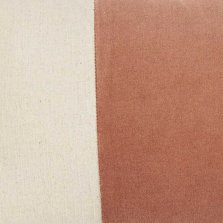 Pillows>Kirklands Home Rust Velvet Colorblock Lumbar Pillow