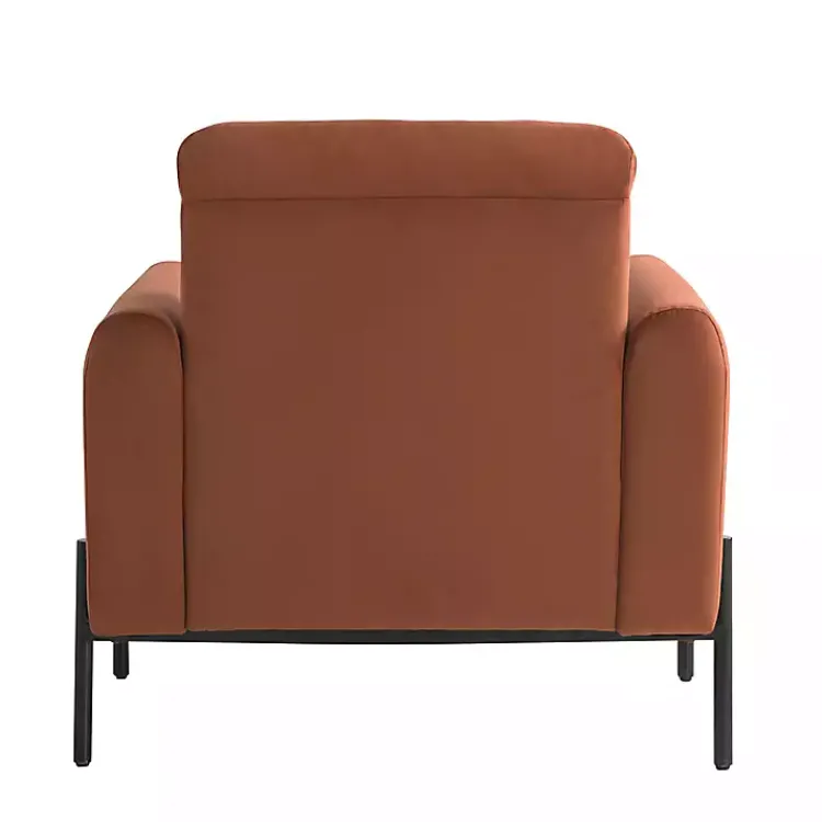 Kirklands Home Rust Velvet Upholstered Knox Accent Chair Orange Discount