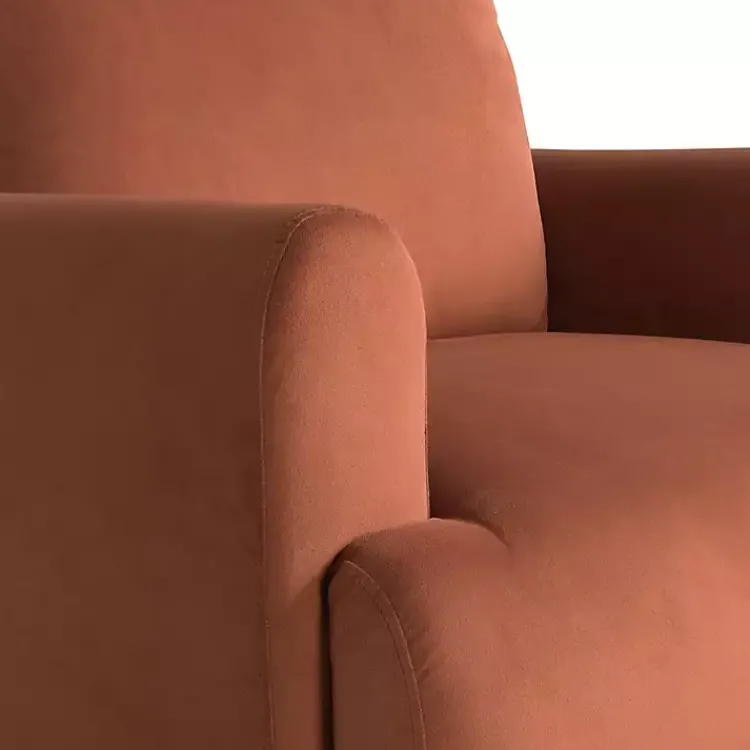 Kirklands Home Rust Velvet Upholstered Knox Accent Chair Orange Discount