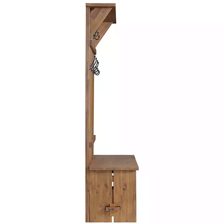 Kirklands Home Rustic Acacia Wood Hall Tree Sale