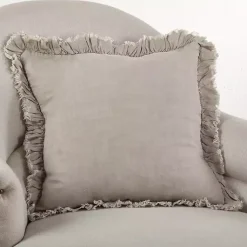 Pillows>Kirklands Home Rustic Beige Ruffled Edge Throw Pillow Tan