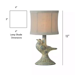 Kirklands Home Rustic June Bird Mini Table Lamps, Set of 2 Blue Hot