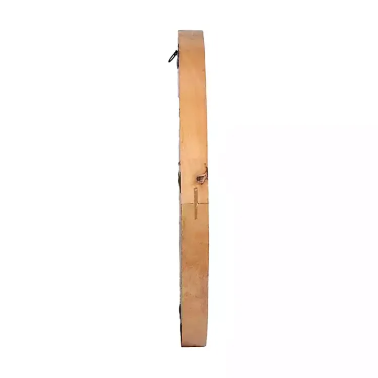 Kirklands Home Rustic Brown Acacia Round Wall Mirror Sale