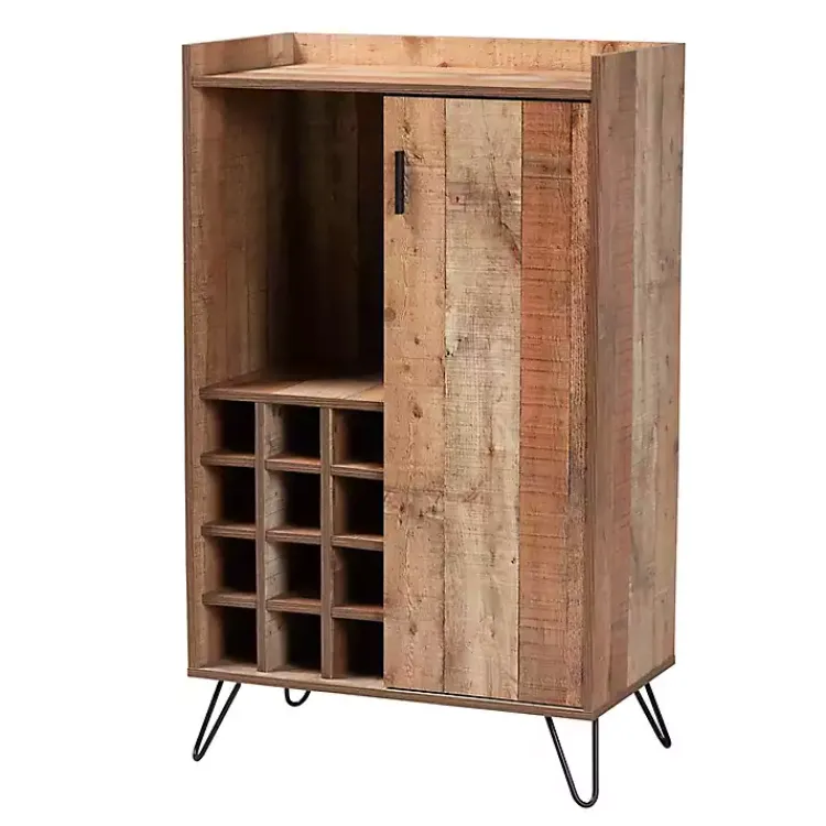 Kirklands Home Rustic Hairpin Wine Cabinet Brown Clearance