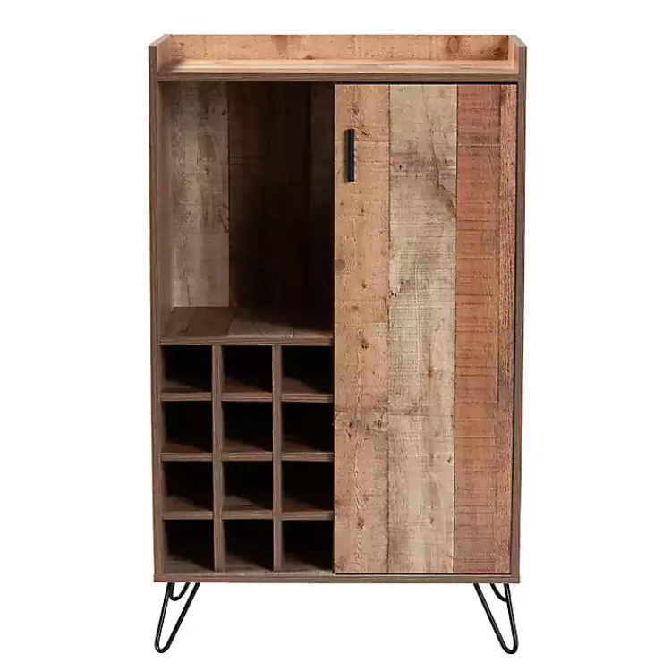 Kirklands Home Rustic Hairpin Wine Cabinet Brown Clearance