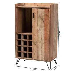 Kirklands Home Rustic Hairpin Wine Cabinet Brown Clearance