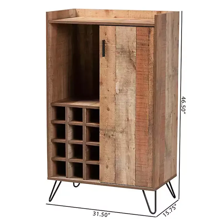 Kirklands Home Rustic Hairpin Wine Cabinet Brown Clearance