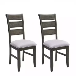 Kirklands Home Rustic Brown Slat Back Dining Chairs, Set of 2 Gray Best