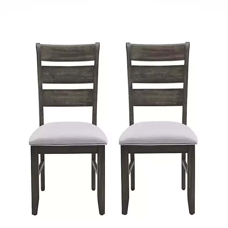 Kirklands Home Rustic Brown Slat Back Dining Chairs, Set of 2 Gray Best