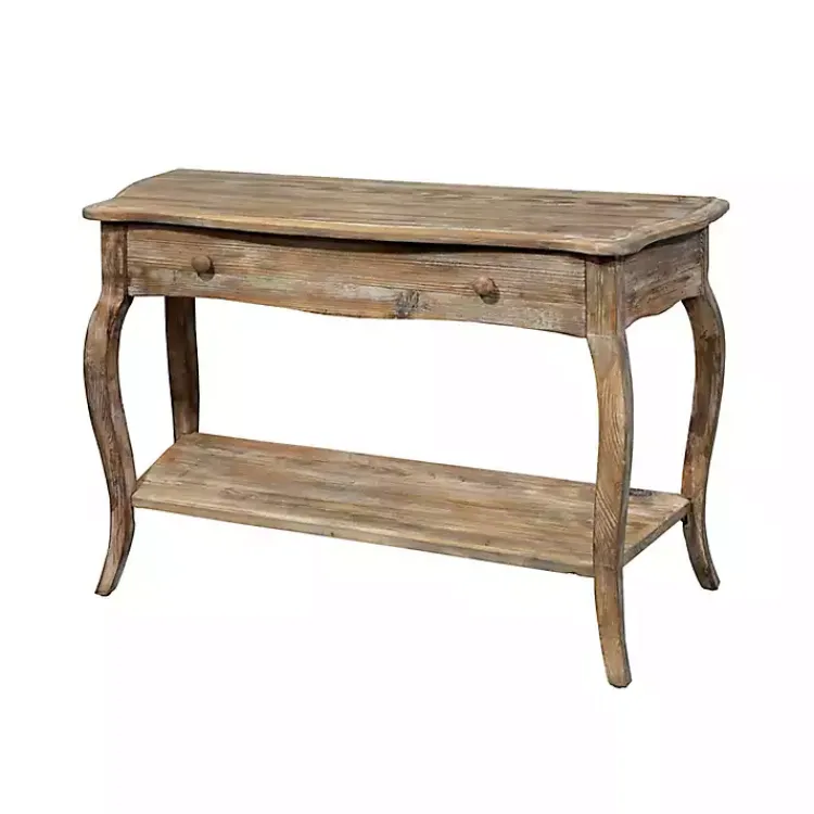 Kirklands Home Rustic Wood Curved Console Table Brown Discount