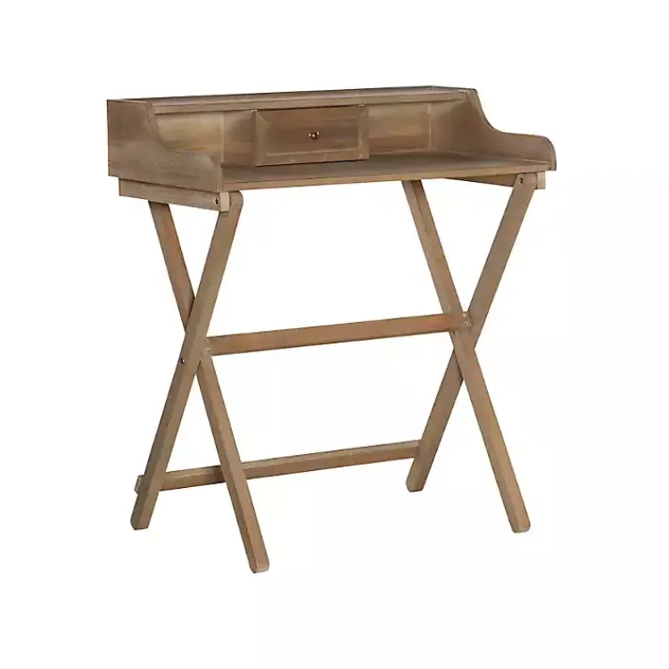 Kirklands Home Rustic Wooden Folding Desk Brown Outlet