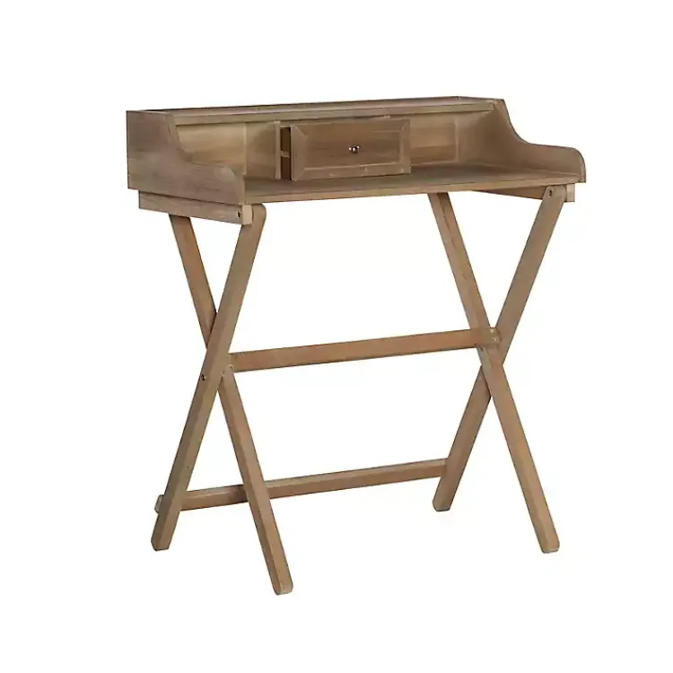 Kirklands Home Rustic Wooden Folding Desk Brown Outlet