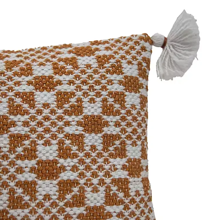 Kirklands Home Rustic Cross Stitch Outdoor Lumbar Pillow Hot