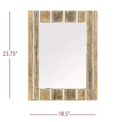 Kirklands Home Rustic Driftwood Striped Wall Mirror New