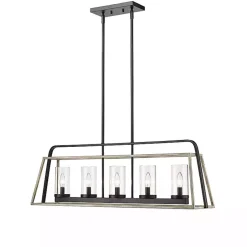 Kirklands Home Rustic Gray and Black Open Chandelier Hot