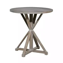Kirklands Home Rustic Graywash Hourglass Side Table Brown Best