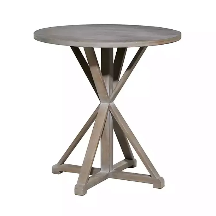 Kirklands Home Rustic Graywash Hourglass Side Table Brown Best