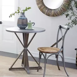 Kirklands Home Rustic Graywash Hourglass Side Table Brown Best