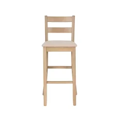 Kirklands Home Rustic Graywash Wood Upholstered Bar Stool Brown